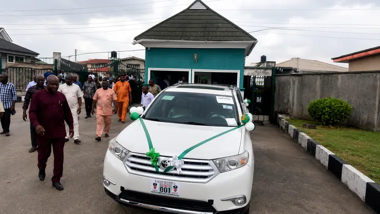 One of the vehicles presented under the staff welfare programme.